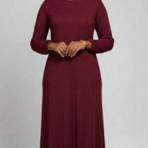 Ribbed Knit Maxi Maroon